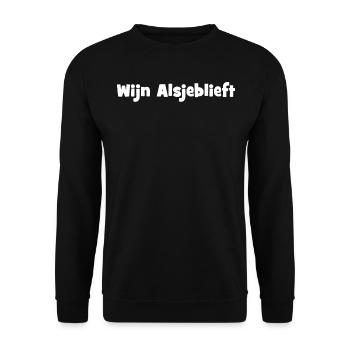 Wijn Alsjeblieft Wein Bitte Holländisch Holland - Unisex Pullover - Schwarz - Vorne - Alina (178cm) & Michal (187cm)