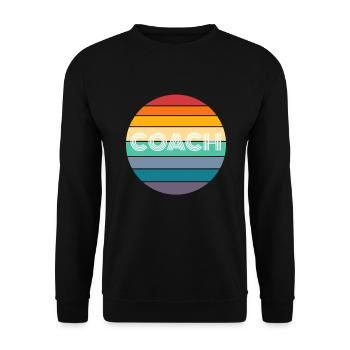 Rainbow COACH Shirt, Rétro COACH, COACH Sunset, - Sweat-shirt Unisexe - noir - Devant - Alina (178cm) & Michal (187cm)