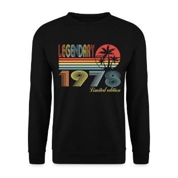 Legendary Since 1978 - 42nd Birthday Present - Unisex Sweatshirt - black - Front - Alina (178cm) & Michal (187cm)