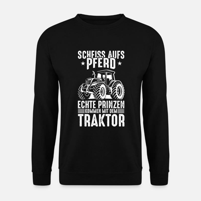 Bauer Landwirt Traktor Sprüche Geschenk - Unisex Pullover - Schwarz