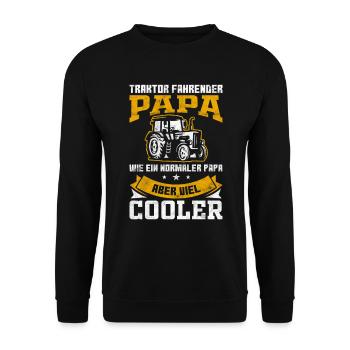 Papa Vater Landwirt Traktor Liebe - Unisex Pullover - Schwarz - Vorne - Alina (178cm) & Michal (187cm)