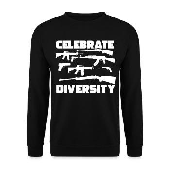 Celebrate Diversity Second Amendment Pro Gun Enthu - Unisex Sweatshirt - black - Front - Alina (178cm) & Michal (187cm)
