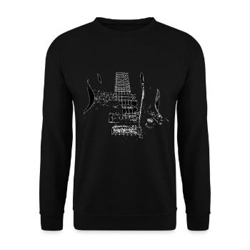 Conception de guitare électrique comme graphique - Sweat-shirt Unisexe - noir - Devant - Alina (178cm) & Michal (187cm)