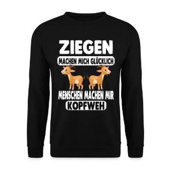 Ziege Ziegenzucht Ziehenliebhaber Hirte Farmer Ges - Unisex Pullover - Schwarz - Vorne - Alina (178cm) & Michal (187cm)