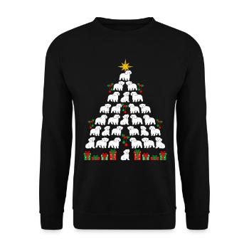 Sapin de Noël Bolonka Zwetna Christmas - Sweat-shirt Unisexe - noir - Devant - Alina (178cm) & Michal (187cm)