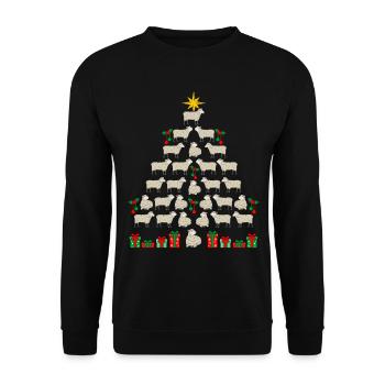 Schafshirte Weihnachten Hirte Schafe - Unisex Pullover - Schwarz - Vorne - Alina (178cm) & Michal (187cm)