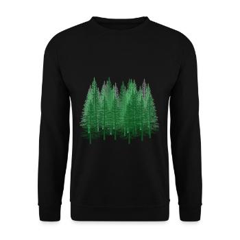 Forest Nature Hiking Forester Nature Conservation Fir Tree - Unisex Sweatshirt - black - Front - Alina (178cm) & Michal (187cm)