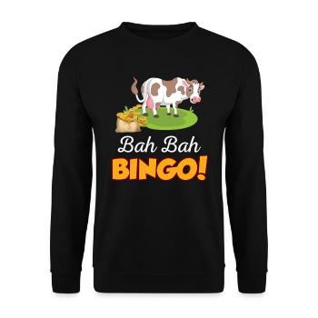 Cow dung bingo gift - Unisex Sweatshirt - black - Front - Alina (178cm) & Michal (187cm)