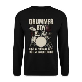Schlagzeug Drummer Schlagzeuger Geschenk Trommeler - Unisex Pullover - Schwarz - Vorne - Alina (178cm) & Michal (187cm)