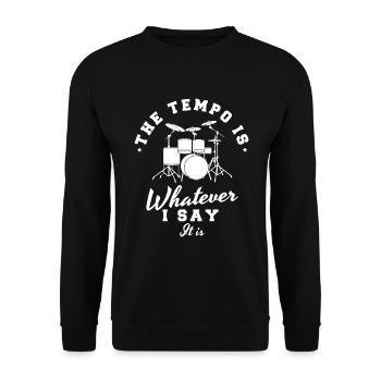 Conception de batteur pour un joueur de batterie - Sweat-shirt Unisexe - noir - Devant - Alina (178cm) & Michal (187cm)