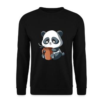 Panda panda bear coffee coffee mug gift - Unisex Sweatshirt - black - Front - Alina (178cm) & Michal (187cm)