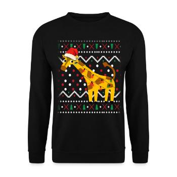 Girafe Ugly Christmas - Sweat-shirt Unisexe - noir - Devant - Alina (178cm) & Michal (187cm)