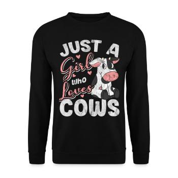 Cow - Unisex Sweatshirt - black - Front - Alina (178cm) & Michal (187cm)