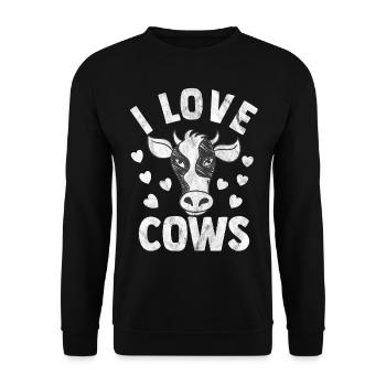 Cow Cow Cow Dairy Cow Farmer Cow Calf Udder - Unisex Sweatshirt - black - Front - Alina (178cm) & Michal (187cm)