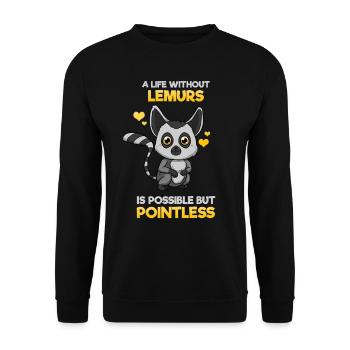 lemur - Unisex Sweatshirt - black - Front - Alina (178cm) & Michal (187cm)