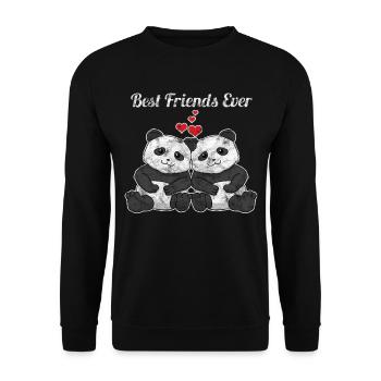 Masque facial amis meilleur cadeau ami - Sweat-shirt Unisexe - noir - Devant - Alina (178cm) & Michal (187cm)
