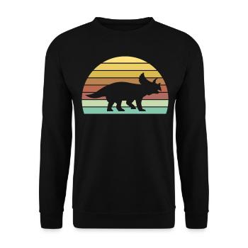 Triceratops - Unisex Sweatshirt - black - Front - Alina (178cm) & Michal (187cm)