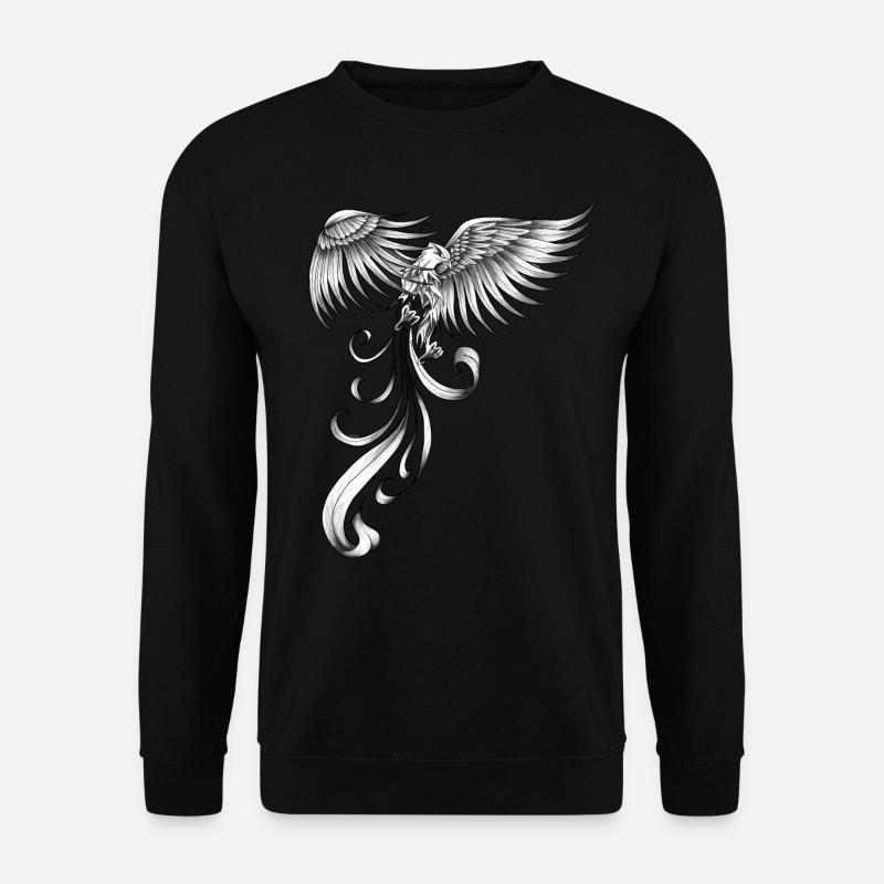 Phoenix Mystik Vogel Legendär Feuer Vintage Retro - Unisex Pullover - Schwarz