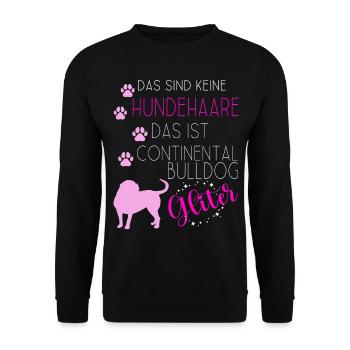 Continental Bulldog Conti Bulldoggen Hunde - Unisex Pullover - Schwarz - Vorne - Alina (178cm) & Michal (187cm)