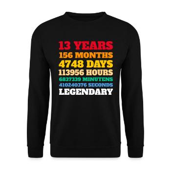 Idée cadeau pour enfants 13e anniversaire 13 ans - Sweat-shirt Unisexe - noir - Devant - Alina (178cm) & Michal (187cm)
