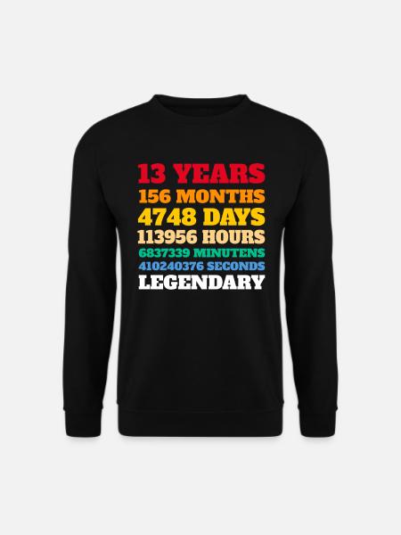 Kids 13th Birthday 13 Years Old Gift Idea - Unisex Sweatshirt - black