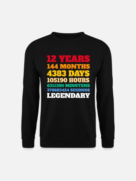 Kids 12th Birthday 12 Years Old Gift Idea - Unisex Pullover - Schwarz