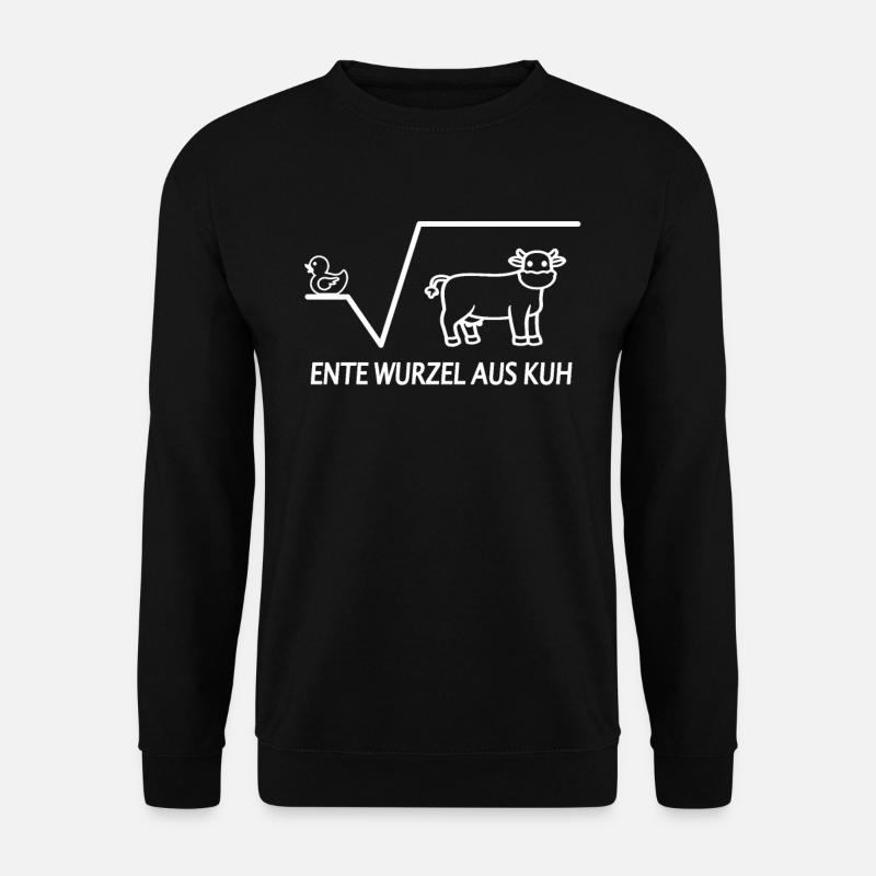 Ente Wurzel aus Kuh Witze Mathe Mathematik Lehrer - Unisex Pullover - Schwarz