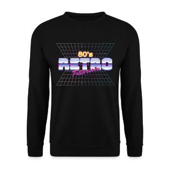 80's Retro Vintage Disco 80er Geschenk - Unisex Pullover - Schwarz - Vorne - Alina (178cm) & Michal (187cm)