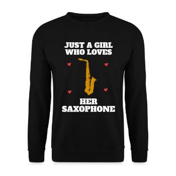 Cadeau saxophone saxophoniste saxo femme fille - Sweat-shirt Unisexe - noir - Devant - Alina (178cm) & Michal (187cm)