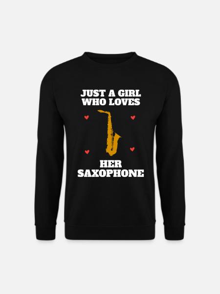 Saxophone Saxophonist Sax Woman Girl Gift - Unisex Pullover - Schwarz