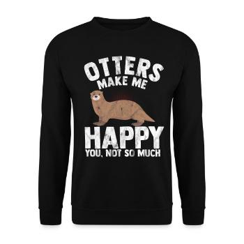 loutre - Sweat-shirt Unisexe - noir - Devant - Alina (178cm) & Michal (187cm)