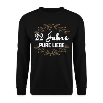 Ehepartner Ehemann Bronzehochzeit Geschenk - Unisex Pullover - Schwarz - Vorne - Alina (178cm) & Michal (187cm)