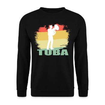 Vintage tuba shirt - Unisex Sweatshirt - black - Front - Alina (178cm) & Michal (187cm)