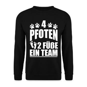 Hund Team Pfoten Hundeliebhaber Hundehalter Gesche - Unisex Pullover - Schwarz - Vorne - Alina (178cm) & Michal (187cm)
