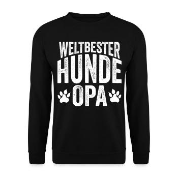 Hund Opa Hundehalter Großvater Hundeliebhaber Gesc - Unisex Pullover - Schwarz - Vorne - Alina (178cm) & Michal (187cm)