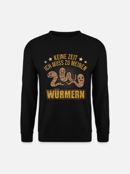 Würmer Spruch Wurmzucht Vermikultur - Unisex Pullover - Schwarz