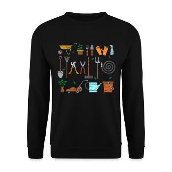 Jardinier outil jardinier jardinier - Sweat-shirt Unisexe - noir - Devant - Alina (178cm) & Michal (187cm)