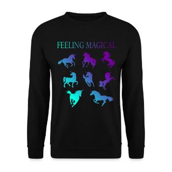Sich Magisch Fühlen - Unisex Pullover - Schwarz - Vorne - Alina (178cm) & Michal (187cm)