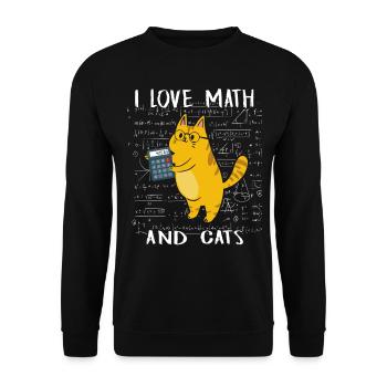I Love Math And Cats Mathematics Teacher Student K - Unisex Sweatshirt - black - Front - Alina (178cm) & Michal (187cm)