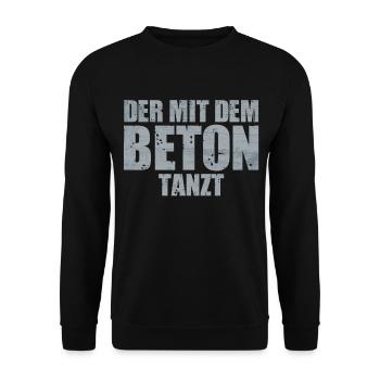 Betonbauer Metallbauer Stahlbetonbauer - Unisex Pullover - Schwarz - Vorne - Alina (178cm) & Michal (187cm)