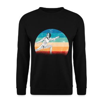 Fencing design fencing mask duel saber sport fight - Unisex Sweatshirt - black - Front - Alina (178cm) & Michal (187cm)