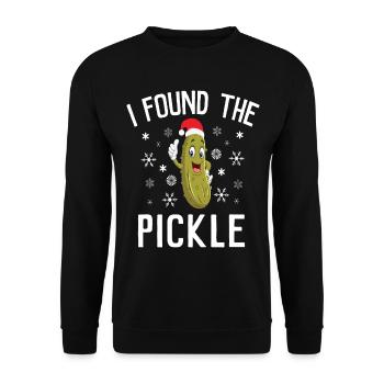 I Found the Christmas Pickle - Unisex Pullover - Schwarz - Vorne - Alina (178cm) & Michal (187cm)