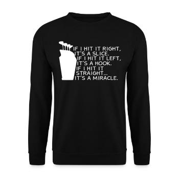 Lustiges Golf Sprüche Geschenk Golfen Golfer - Unisex Pullover - Schwarz - Vorne - Alina (178cm) & Michal (187cm)