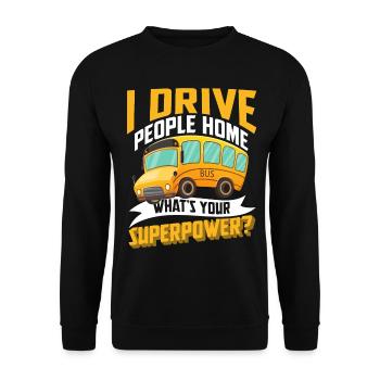 Bus Busfahrer Omnibus Öpnv Beruf Fernbus Autobus - Unisex Pullover - Schwarz - Vorne - Alina (178cm) & Michal (187cm)