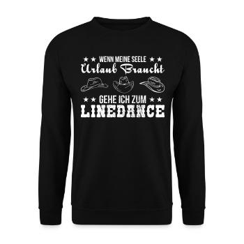 Linedancer Tänzer Linedance Geschenk - Unisex Pullover - Schwarz - Vorne - Alina (178cm) & Michal (187cm)