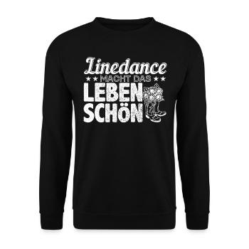 Tänzer Line Dance Country Linedance Geschenk - Unisex Pullover - Schwarz - Vorne - Alina (178cm) & Michal (187cm)