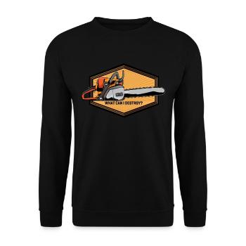 Tronçonneuse Tronçonneuse What Can I Destroy ? Cadeau - Sweat-shirt Unisexe - noir - Devant - Alina (178cm) & Michal (187cm)