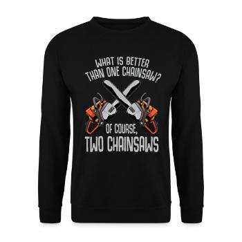 Tronçonneuses Scies en bois Scies Drôle cadeau - Sweat-shirt Unisexe - noir - Devant - Alina (178cm) & Michal (187cm)