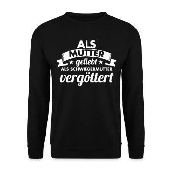 Schwiegermutter Mama Schwiegermama Mutter Mutterta - Unisex Pullover - Schwarz - Vorne - Alina (178cm) & Michal (187cm)