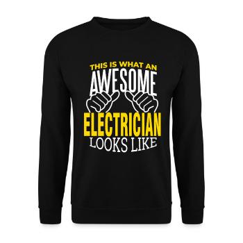 Elektriker Elektrik Strom Elektroniker - Unisex Pullover - Schwarz - Vorne - Alina (178cm) & Michal (187cm)